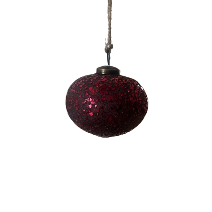 Crushed Glass Ornament, red