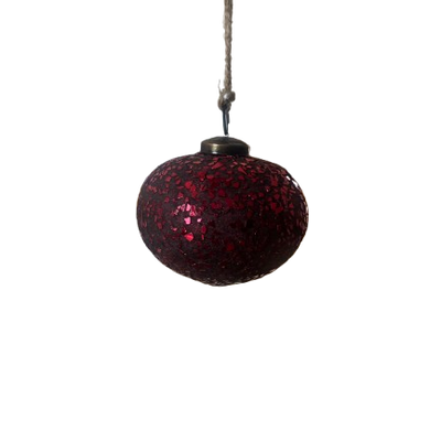 Crushed Glass Ornament, red