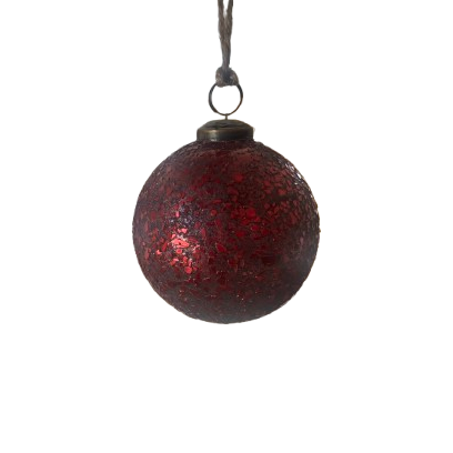 Crushed Glass Ornament, red