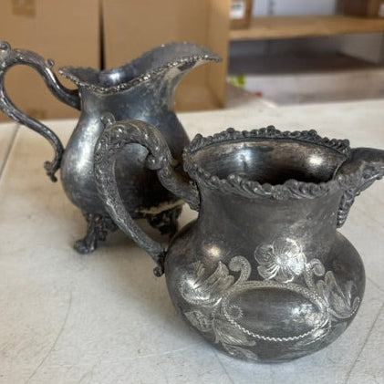 Large Silver Plate Creamer/Sugar