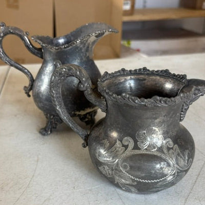 Large Silver Plate Creamer/Sugar