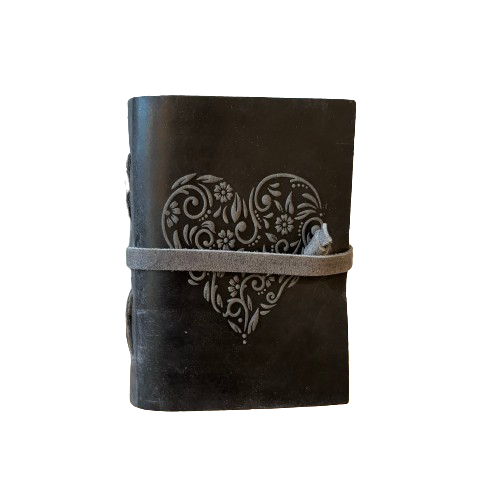 Embossed Heart Leather Journal