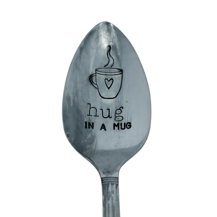 Vintage Stamped Spoon "Hug Mug"