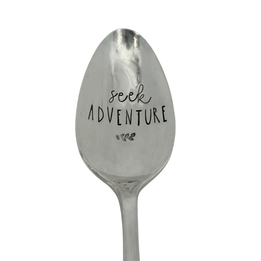 Vintage Stamped Spoon "Seek Adventure"
