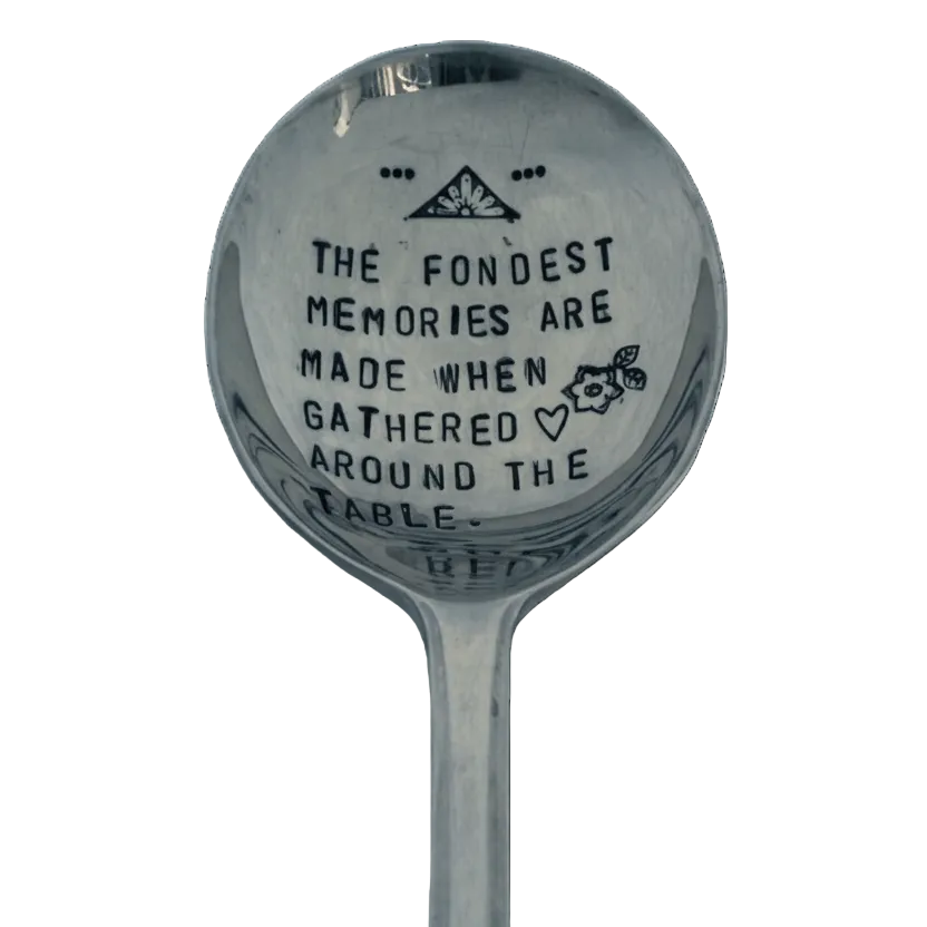 Vintage Stamped Serving Spoon "Fondest Memories"