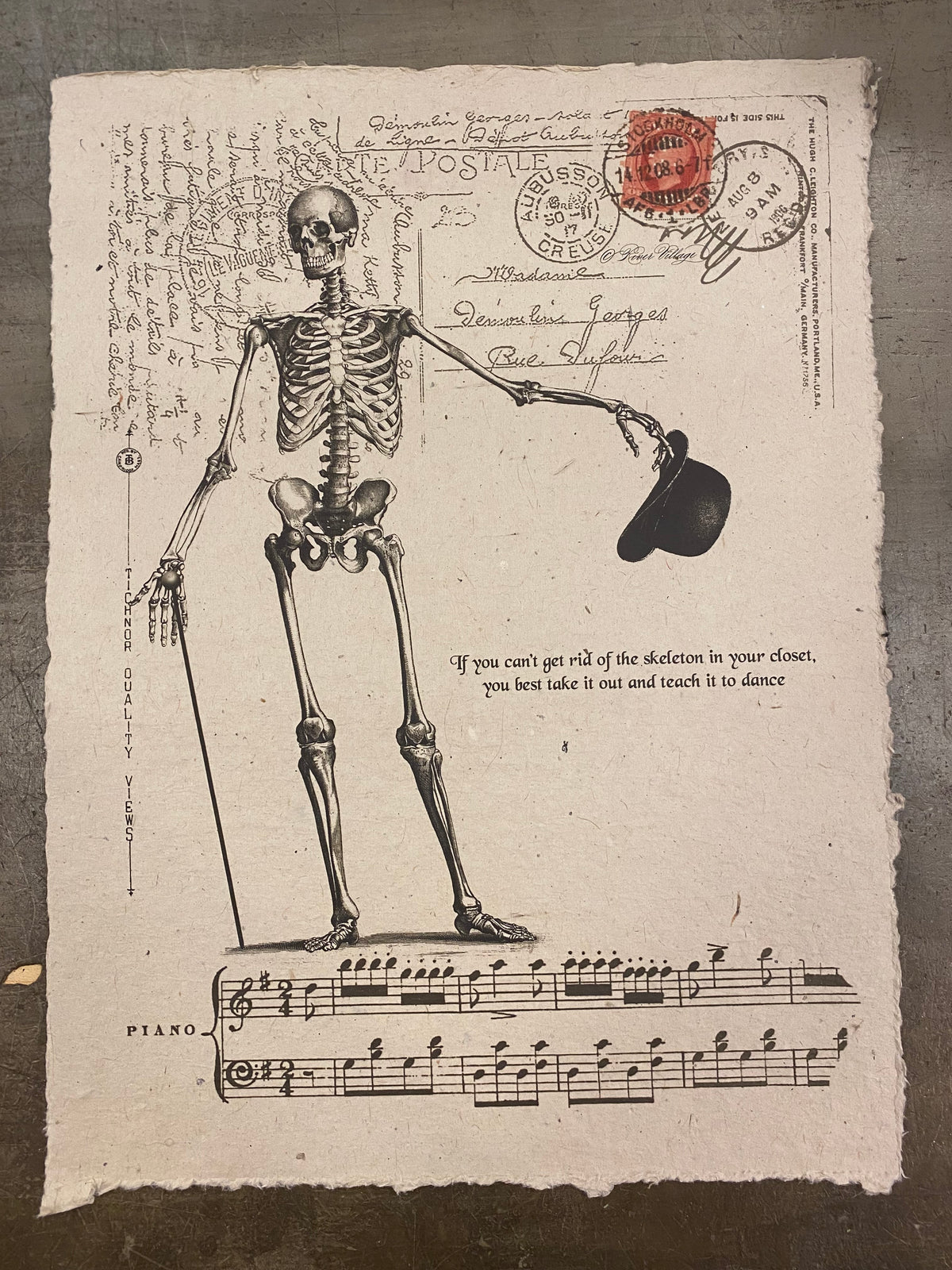 12x16 Artisan Paper Print, skeleton in your closet