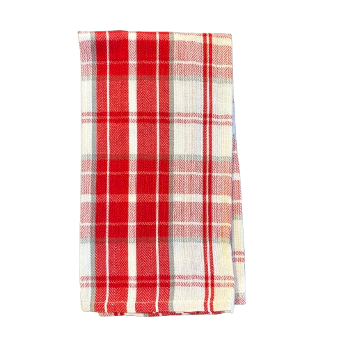 Seasonal Tea Towel, red plaid