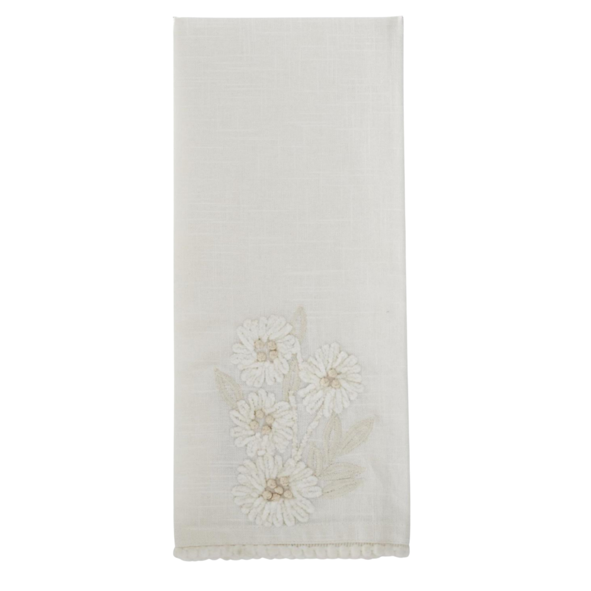 Embroidered Flower Towel