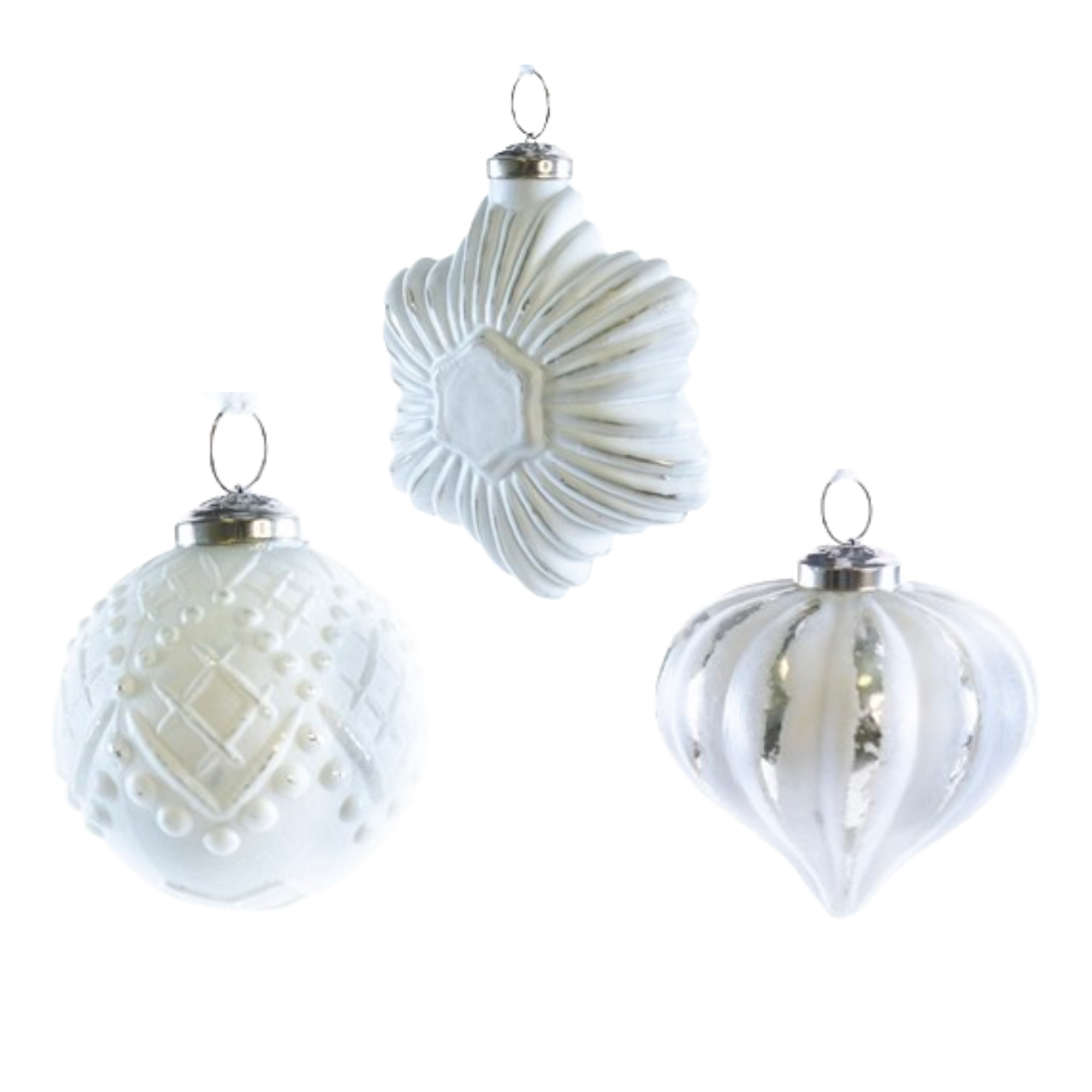 Textured White Ornament