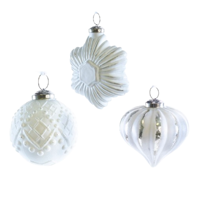 Textured White Ornament