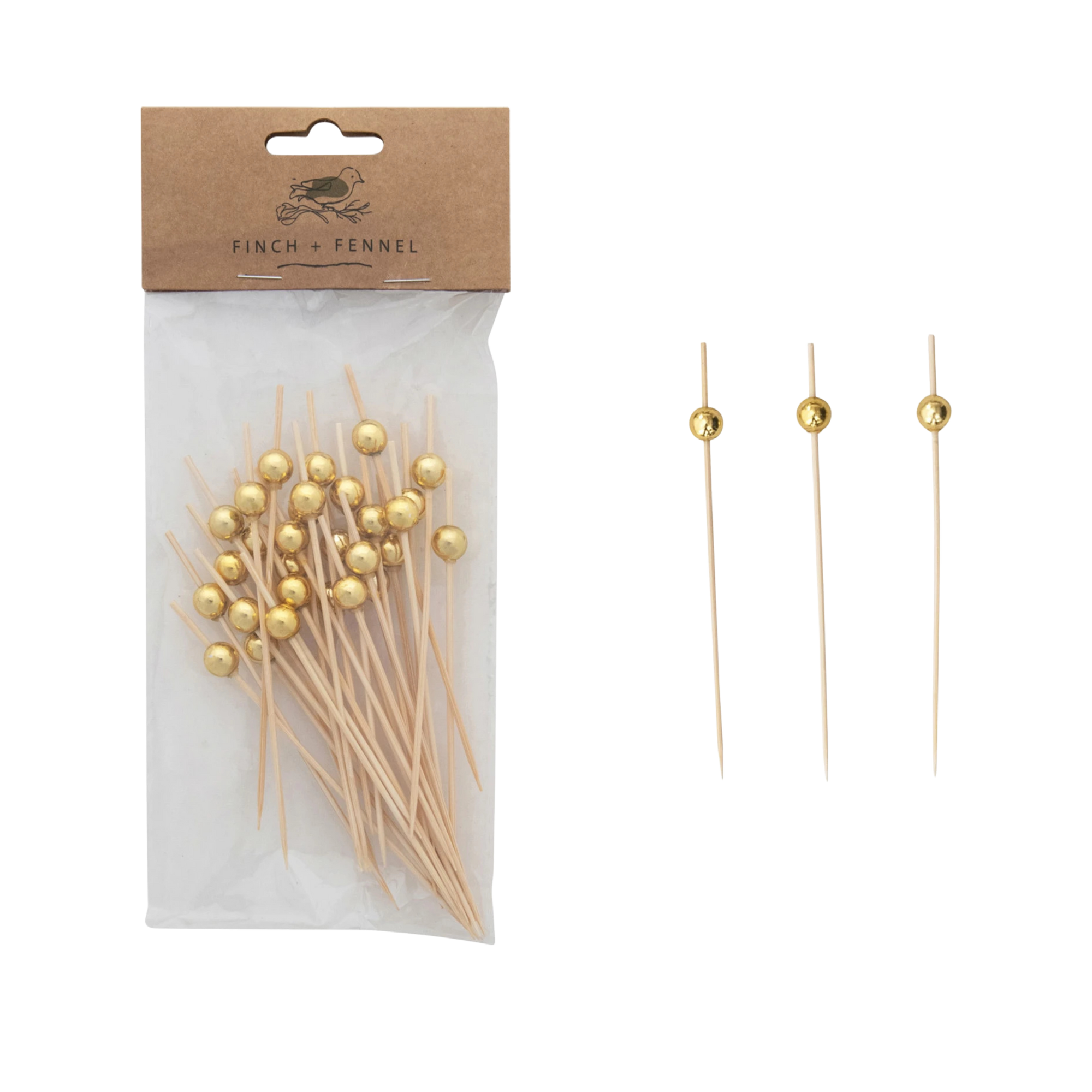 Bamboo Skewers, gold
