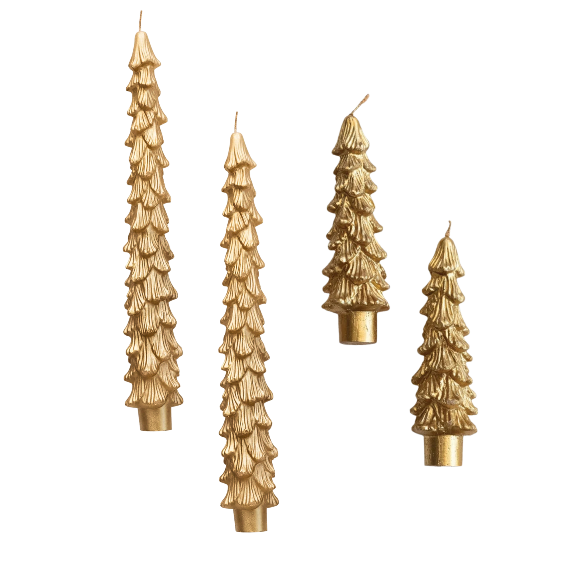 Tree Candles, gold, set/2