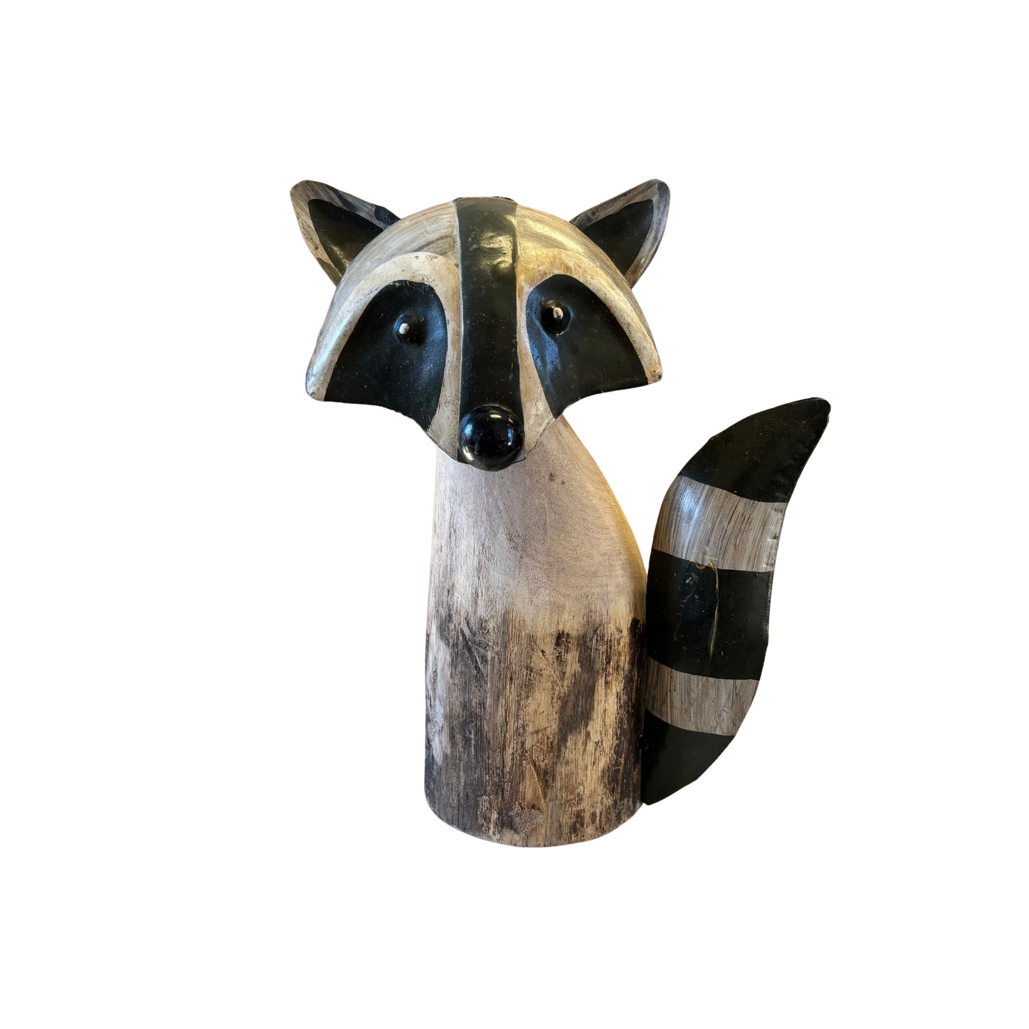Wood and Metal Raccoon