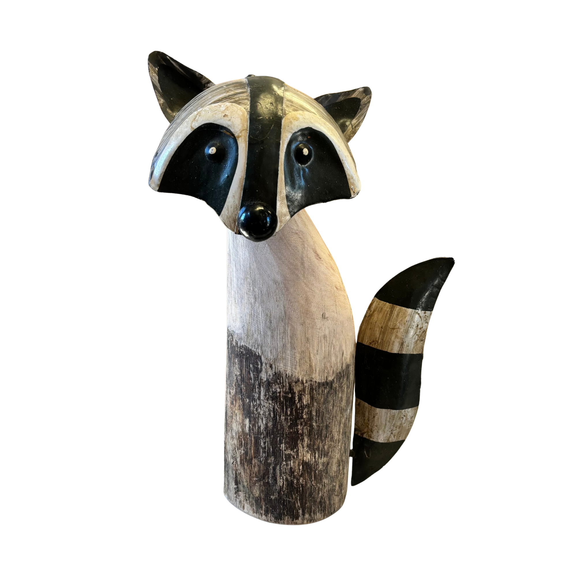 Wood and Metal Raccoon