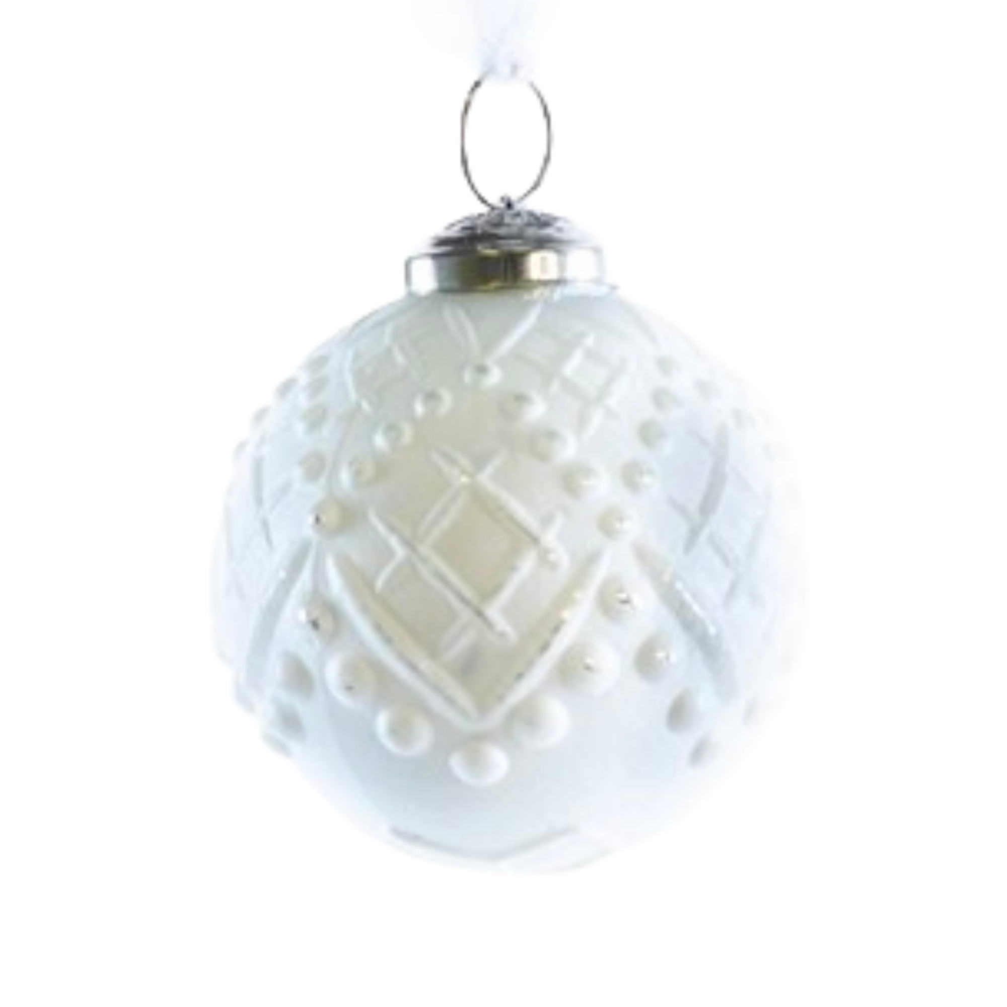 Textured White Ornament