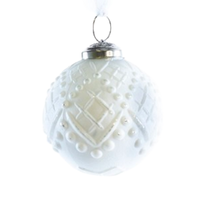 Textured White Ornament