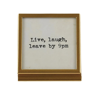 Gold Frame with Saying, square