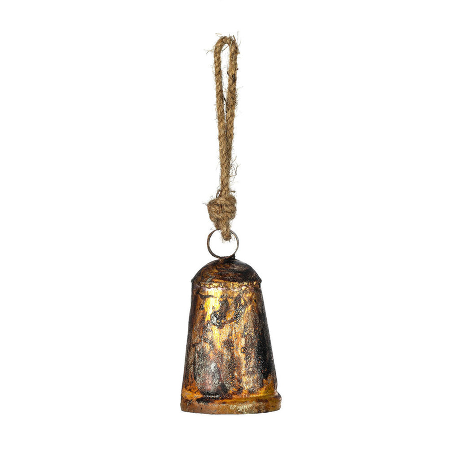 Country Bell Ornament, antique gold