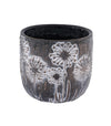 Cement Pot with Dandelions (large)