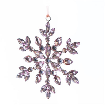 Crystal Snowflake Ornament, blush