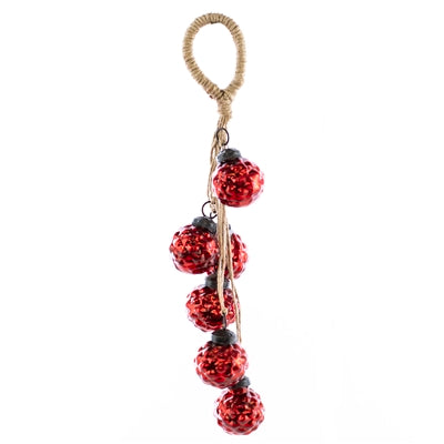 Glass Ornament Cluster, red