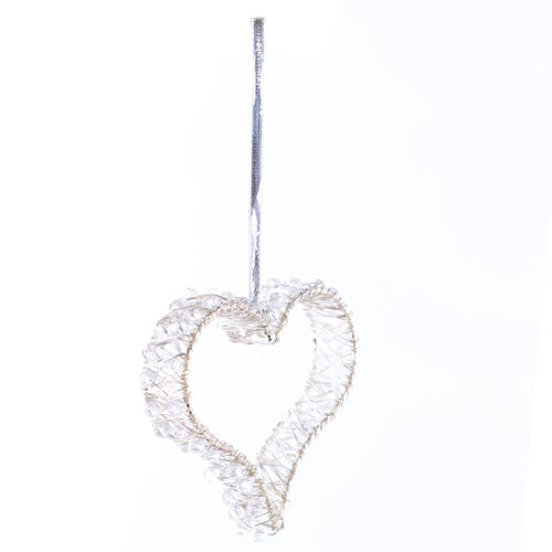 Crystal Bead Heart Ornament
