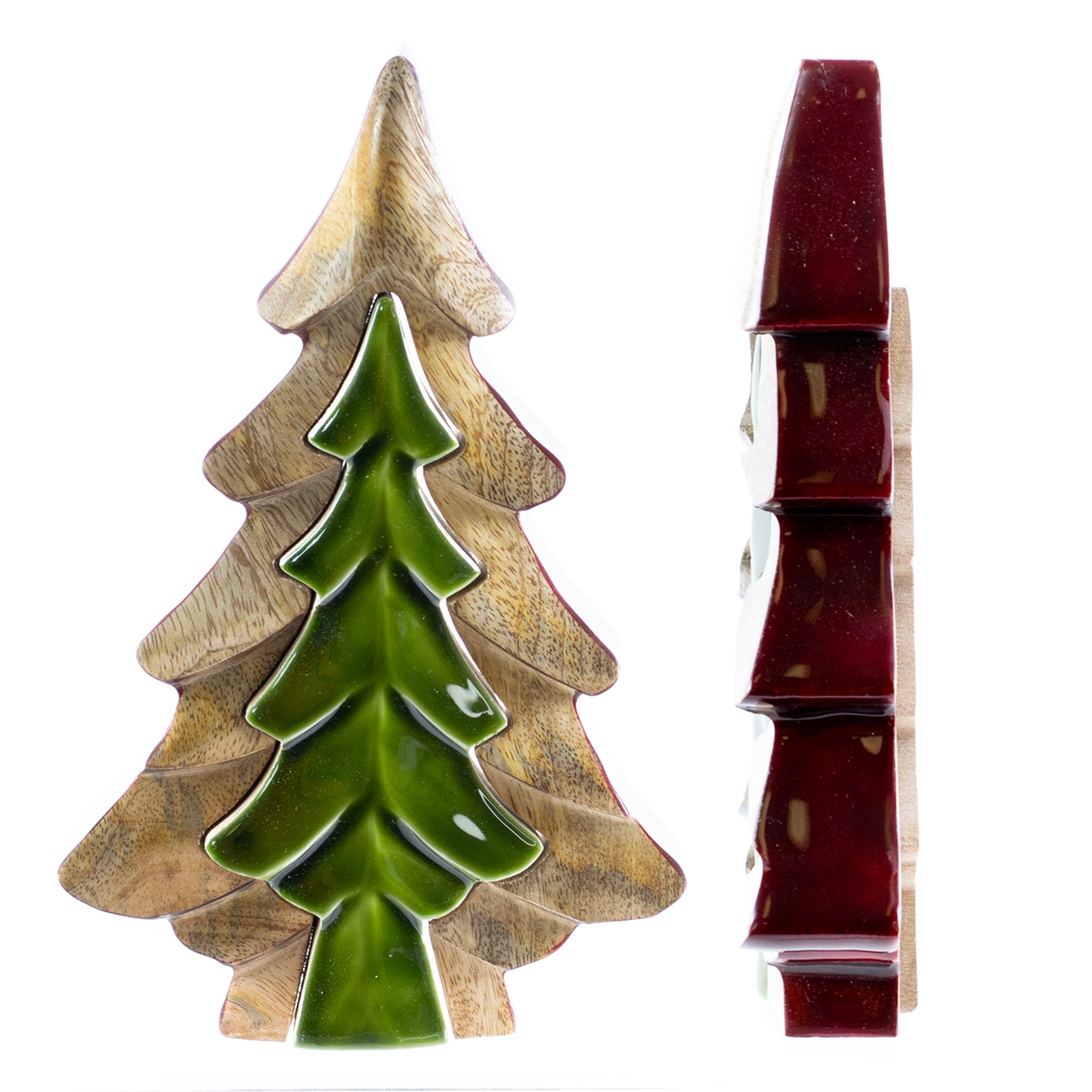 Wood Tree Puzzle, red edge