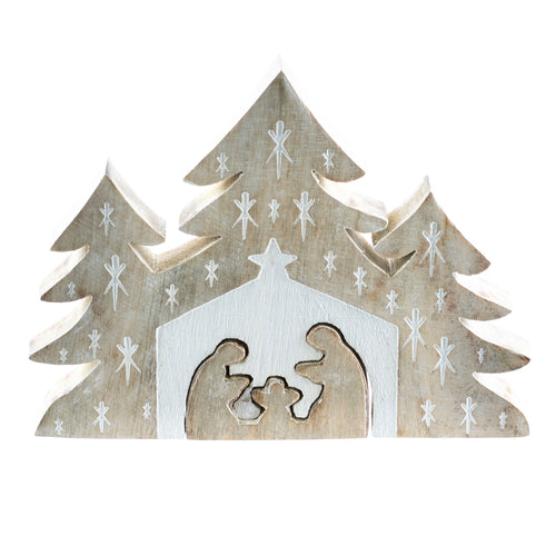 Wooden Cutout Nativity