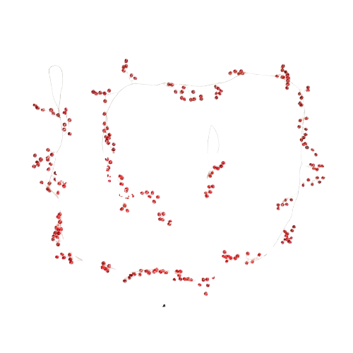6' Wooden Berry Garland, red