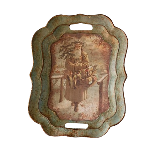 Aged Tray - Nordic Santa