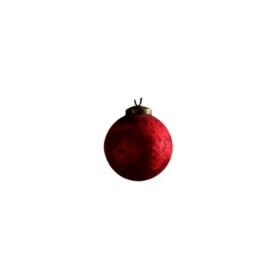 Frosted Etched Glass Ornament, red