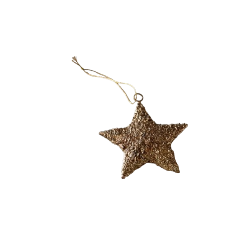 Textured Gold Star Ornament