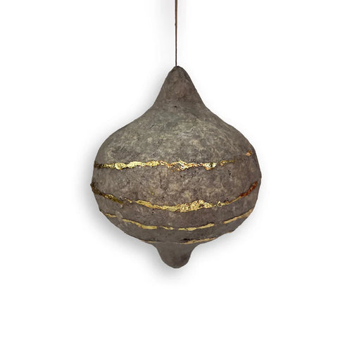 Grey Paper Bulb Ornament, (large)