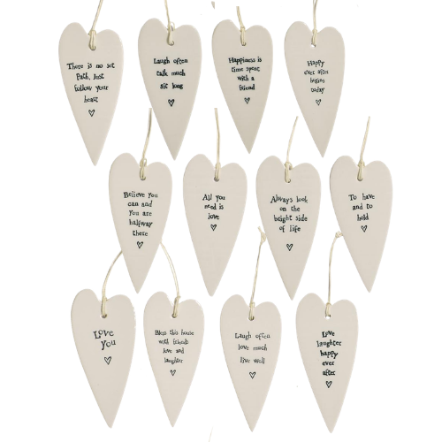 Hanging Porcelain Heart