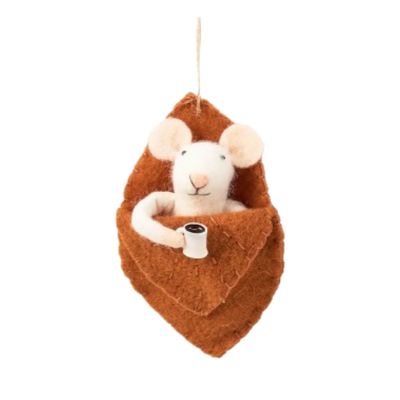 Felt Mouse in Leaf Bed - autumn