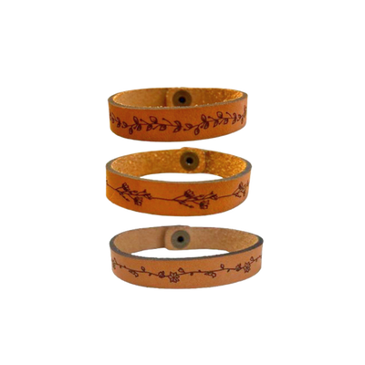 Leather Bracelet - Floral