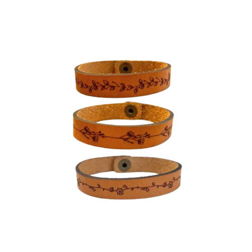 Leather Bracelet - Floral