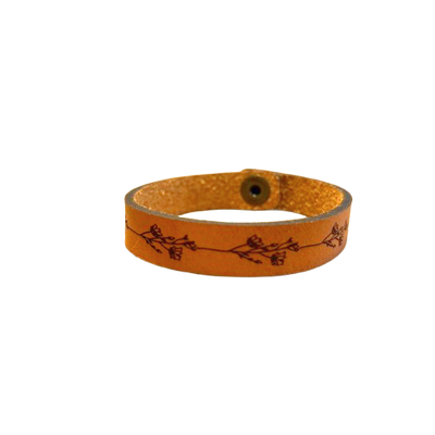 Leather Bracelet - Floral
