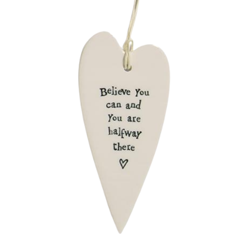 Hanging Porcelain Heart