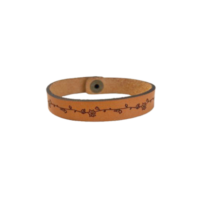 Leather Bracelet - Floral