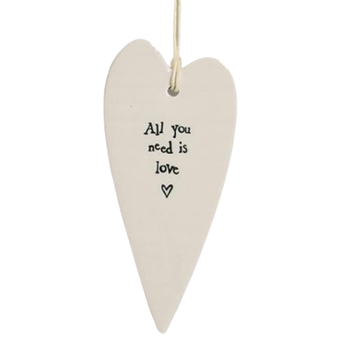 Hanging Porcelain Heart