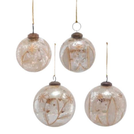 Etched Mercury Glass Ornament