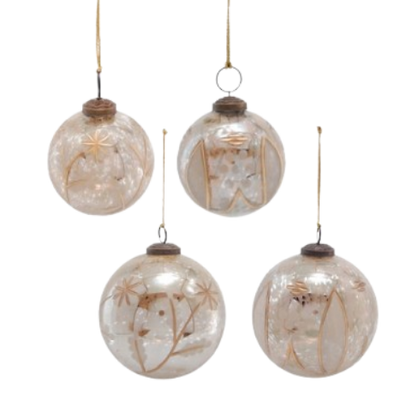 Etched Mercury Glass Ornament