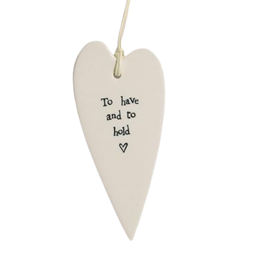 Hanging Porcelain Heart