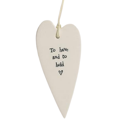 Hanging Porcelain Heart