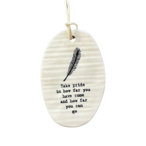 Porcelain Oval Hanging Tag