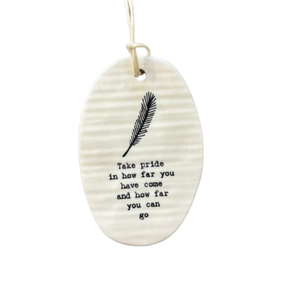 Porcelain Oval Hanging Tag