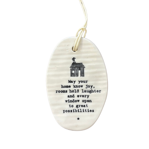 Porcelain Oval Hanging Tag