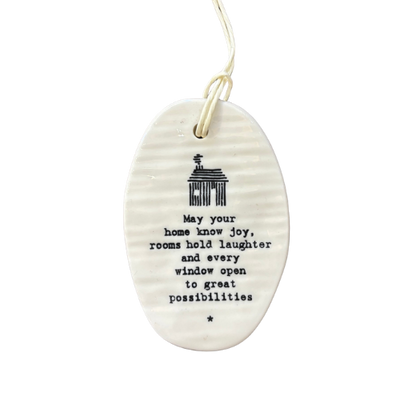Porcelain Oval Hanging Tag
