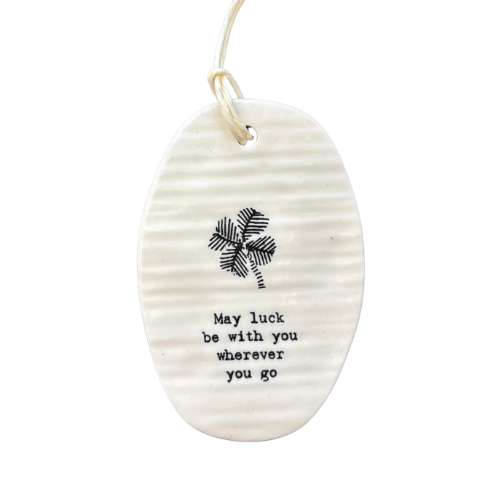 Porcelain Oval Hanging Tag